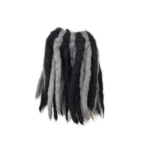 Nijens Fransen Windmühlen-Haargummi aus Wolle Schwarz-Grau