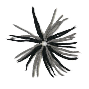 Filz Accessoires Fransen-Haargummi aus Wolle Schwarz-Grau