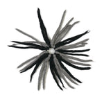 Filz Accessoires Fransen-Haargummi aus Wolle Schwarz-Grau