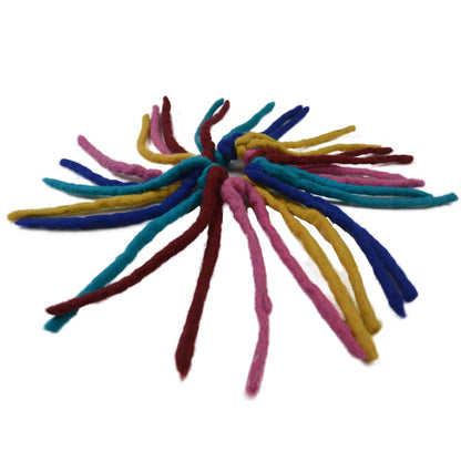 Filz-Haargummi mit bunten Fransen