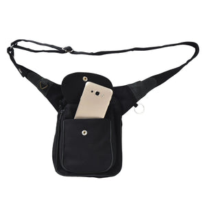 Gassi-Tasche Leder Canvas Vintage Schwarz, Leckerli-Tasche - Freiburg HS 3010 Nijens Shop
