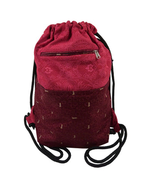 Nijens Backpack Turnbeutel Canvas Umhängetasche Stoff Rot