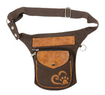 Gassi-Tasche mit Pfotenherz-Stickerei in Braun