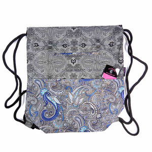 Turnbeutel aus Canvas mit Paisley in Grau
