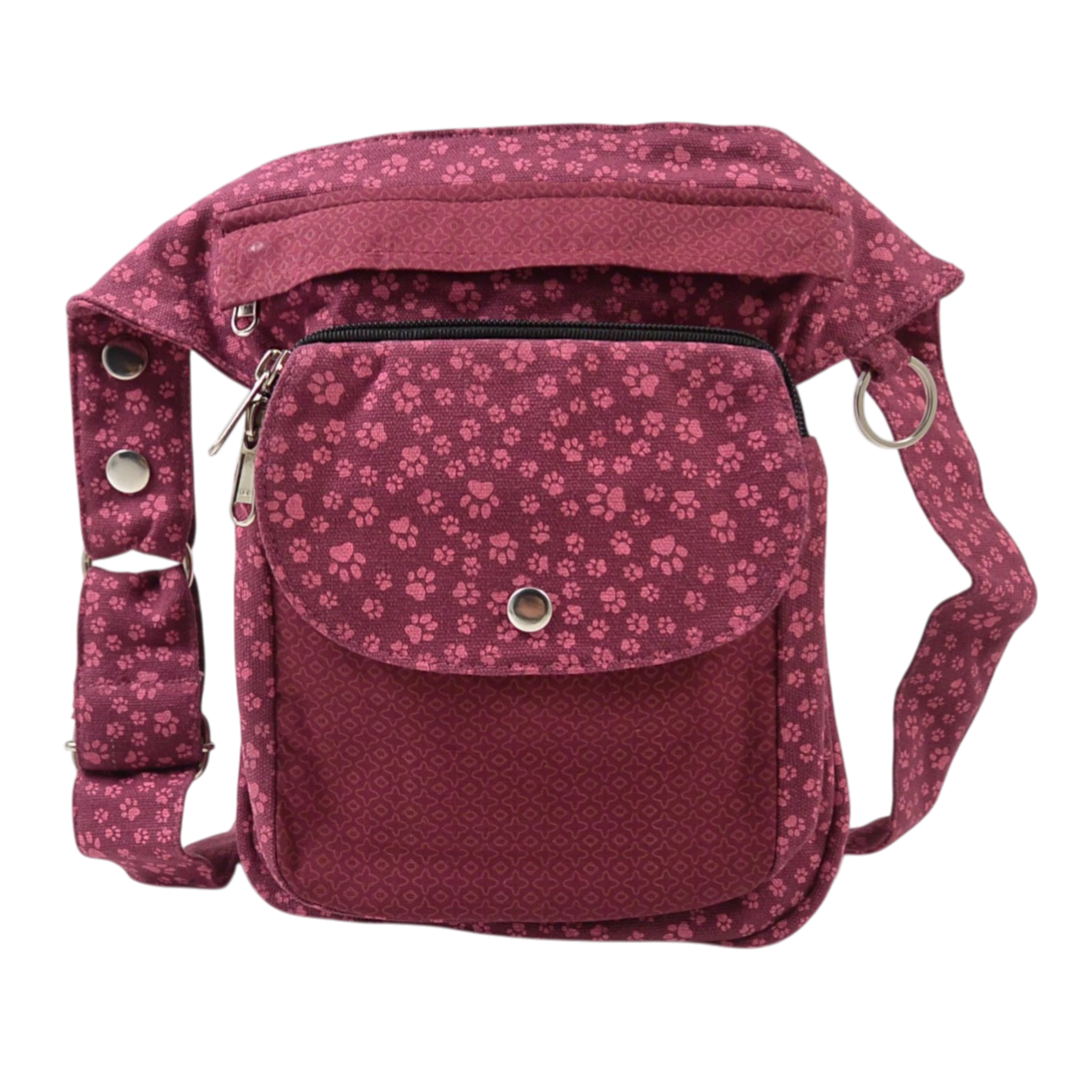 Magenta Nijens Gassi-Tasche Hannover mit Pfoten Print auf der Fronttasche, Vorderansicht