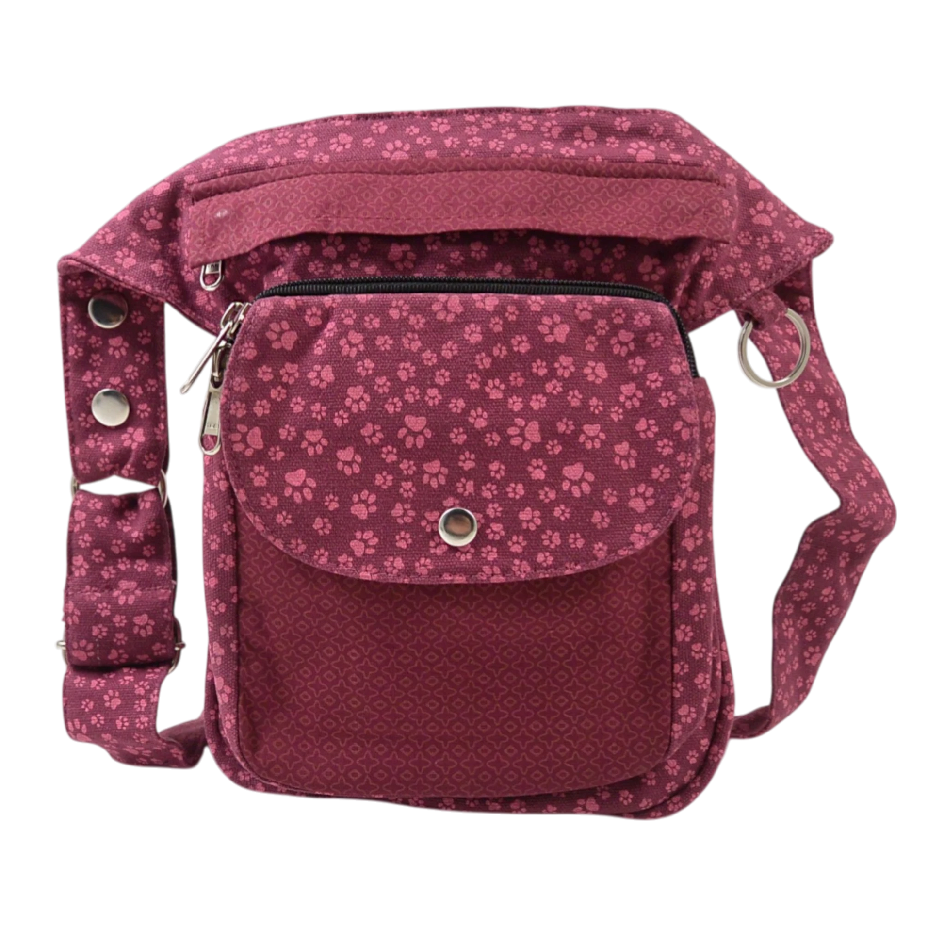 Magenta Nijens Gassi-Tasche Hannover mit Pfoten Print auf der Fronttasche, Vorderansicht