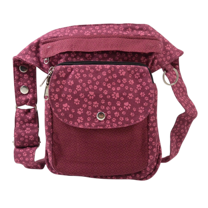 Magenta Nijens Gassi-Tasche Hannover mit Pfoten Print auf der Fronttasche, Vorderansicht