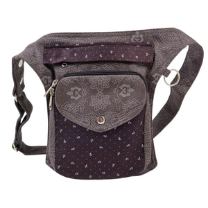 Große Nijens Gassi-Tasche Barcelona in Braun mit Mandala- und Anker-Muster
