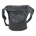 Große Nijens Gassi-Tasche Barcelona in Anthrazit mit Mandala- und Ornamentmuster