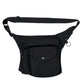 Canvas Gassi-Tasche in Schwarz von Nijens mit Flaschenhalter.  Frontalansicht.