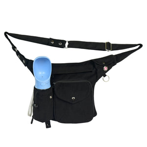 Gassi-Tasche mit Flaschenhalter "Brandenburg" Cord Schwarz (103)