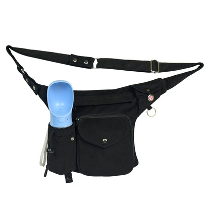 Gassi-Tasche mit Flaschenhalter "Brandenburg" Cord Schwarz (103)