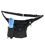 Cord Gassi-Tasche in Anthrazit von Nijens mit Flaschenhalter, Leckerlifach und Platz für Handy & Kotbeutel. Frontalansicht.