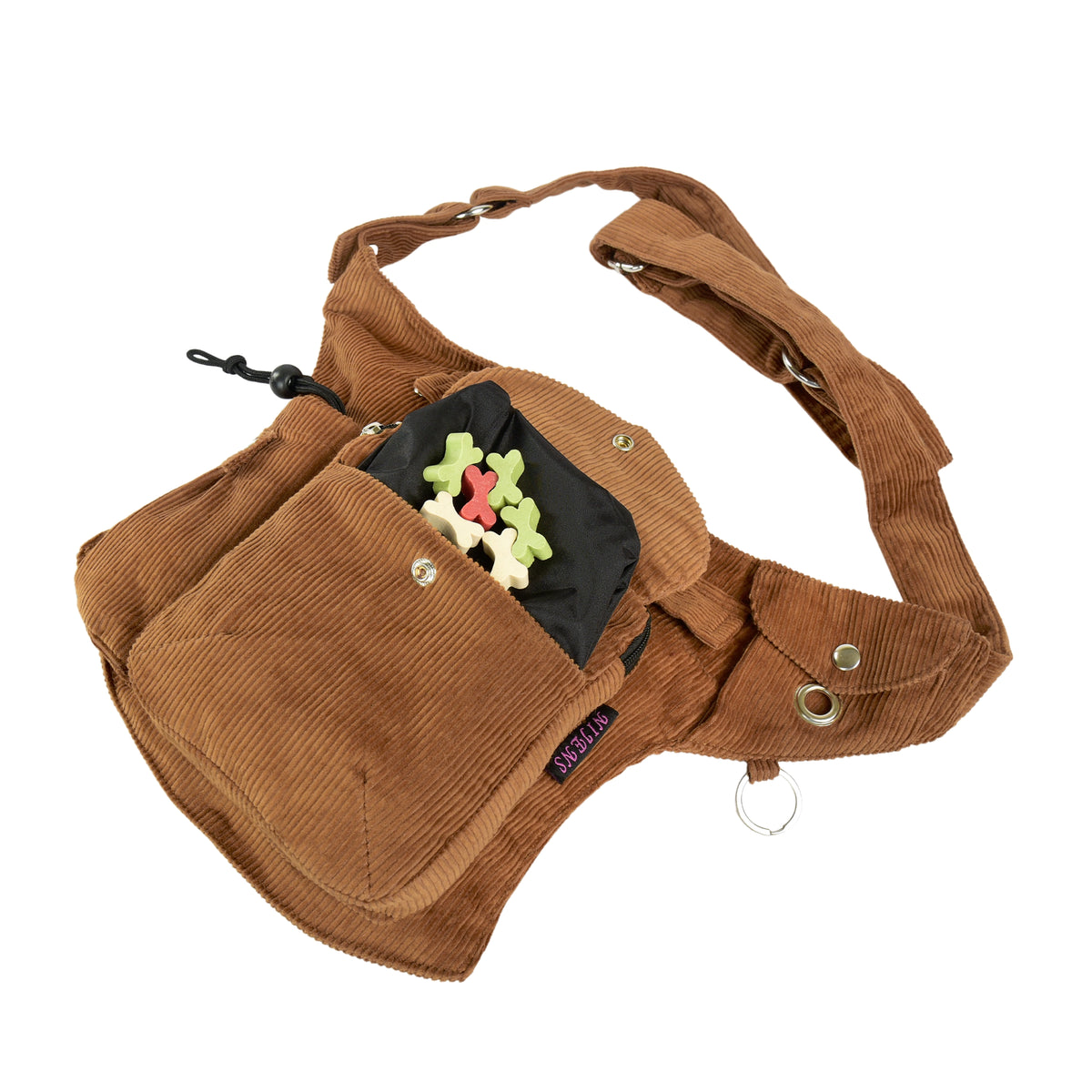 Cord Gassi-Tasche „Brandenburg“ in Goldbraun, mit Leckerliach.