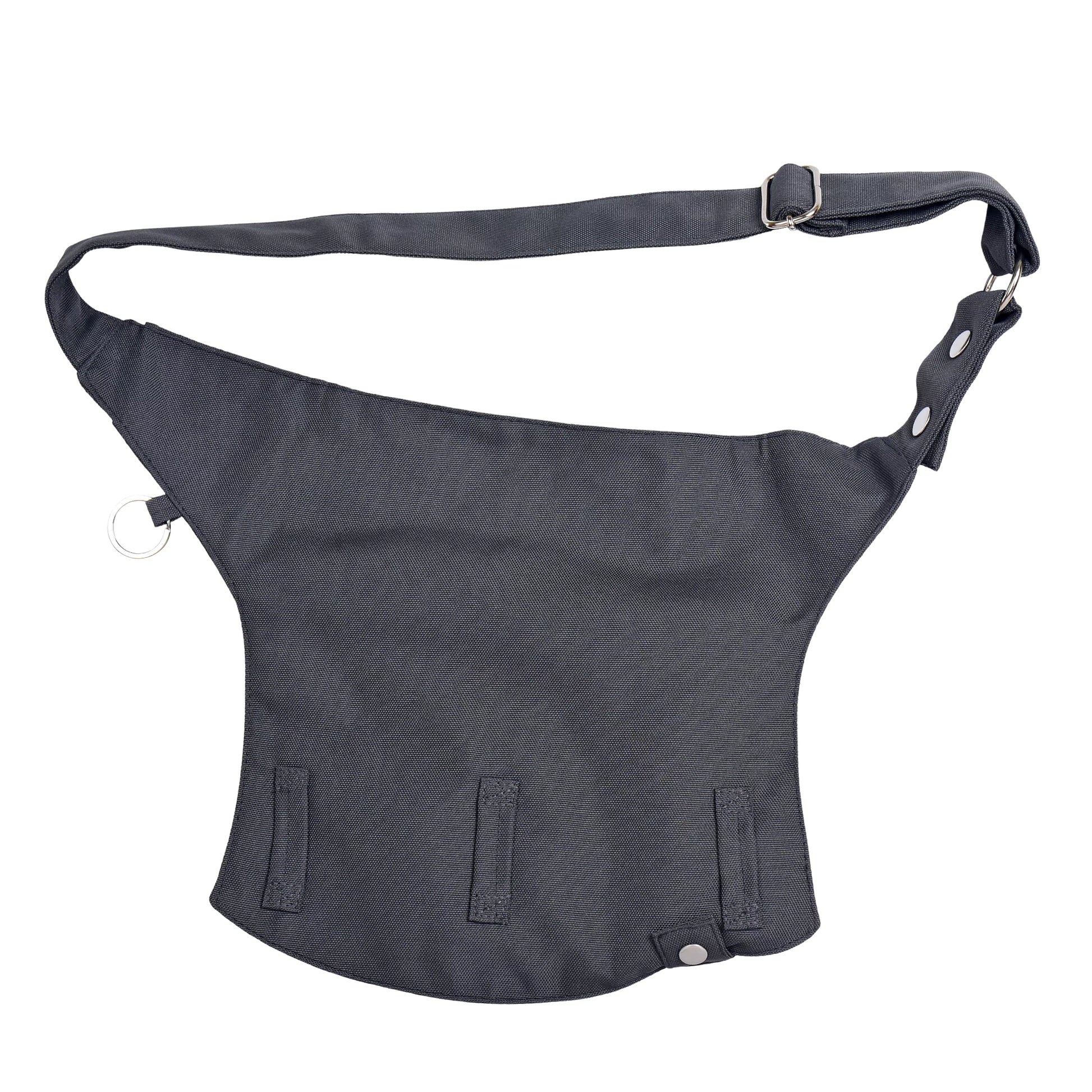 Rückansicht der wasserabweisenden Gassi-Tasche „Brandenburg“ in Anthrazit mit verstellbarem Tragegurt und robustem Material