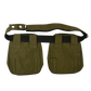 Gassitaschen-Set mit Gürtel aus wasserabweisendem Stoff in Khaki, ideal für Leckerlis und Zubehör. Rückseite
