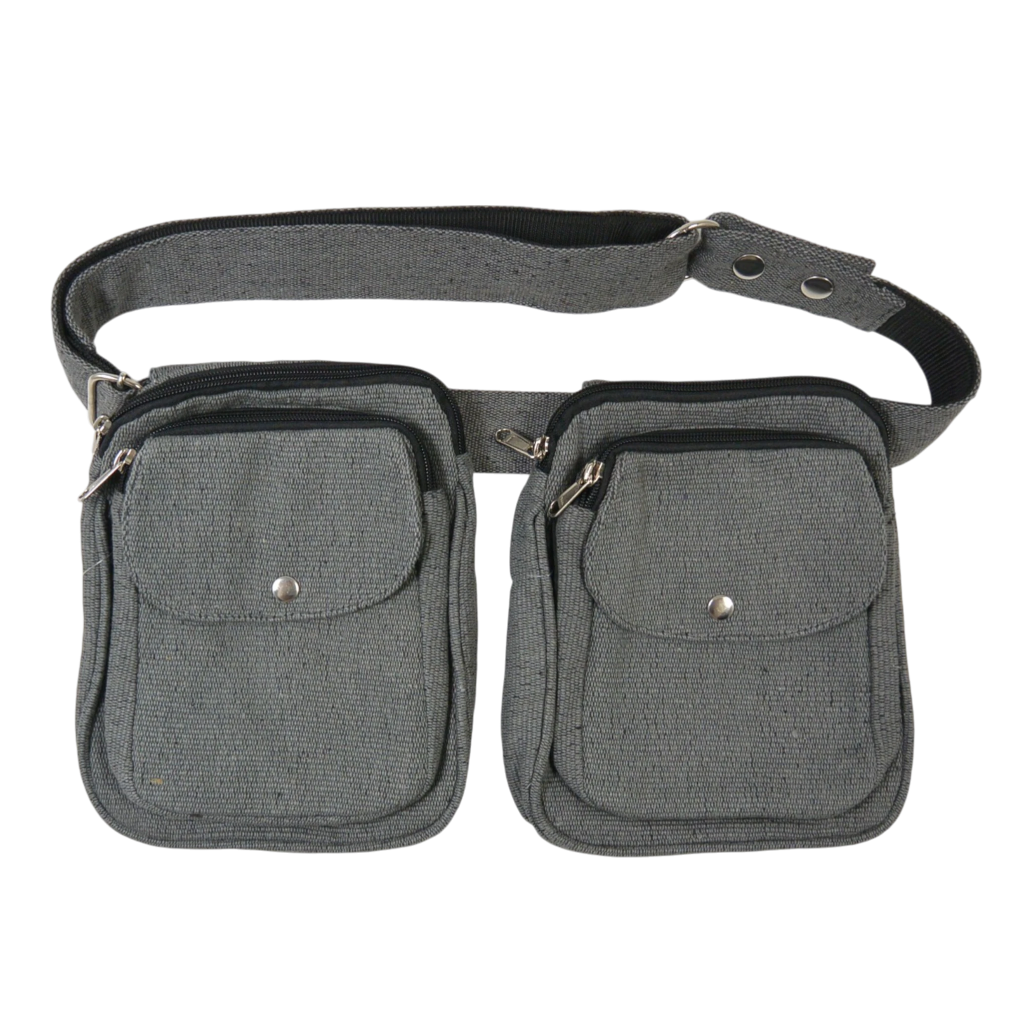 Doppelte Gassi-Tasche - Stoff, Grau 