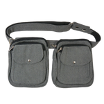 Doppelte Gassi-Tasche - Stoff, Grau 