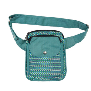 Bauchtasche aus Stoff Türkis für Hundebesitzer