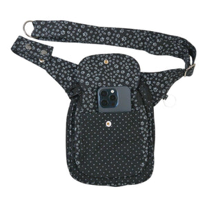 Gassi-Tasche "Freiburg" Baumwoll-Canvas Pfotendesign Schwarz (734)