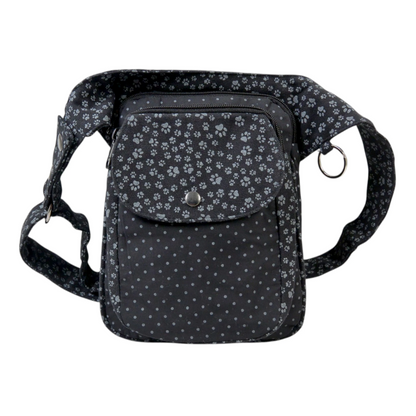 Gassi-Tasche "Freiburg" Baumwoll-Canvas Pfotendesign Schwarz (734)