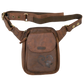 Gassi-Tasche aus Leder dunkelbraun mit Prägiung Pfote&Herz. Nijens Shop.