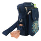 Wasserabweisende Gassi-Tasche Konstanz in Dunkelblau mit Mandala-Stickerei, Kotbeutel in extra Fach, Seitenansicht