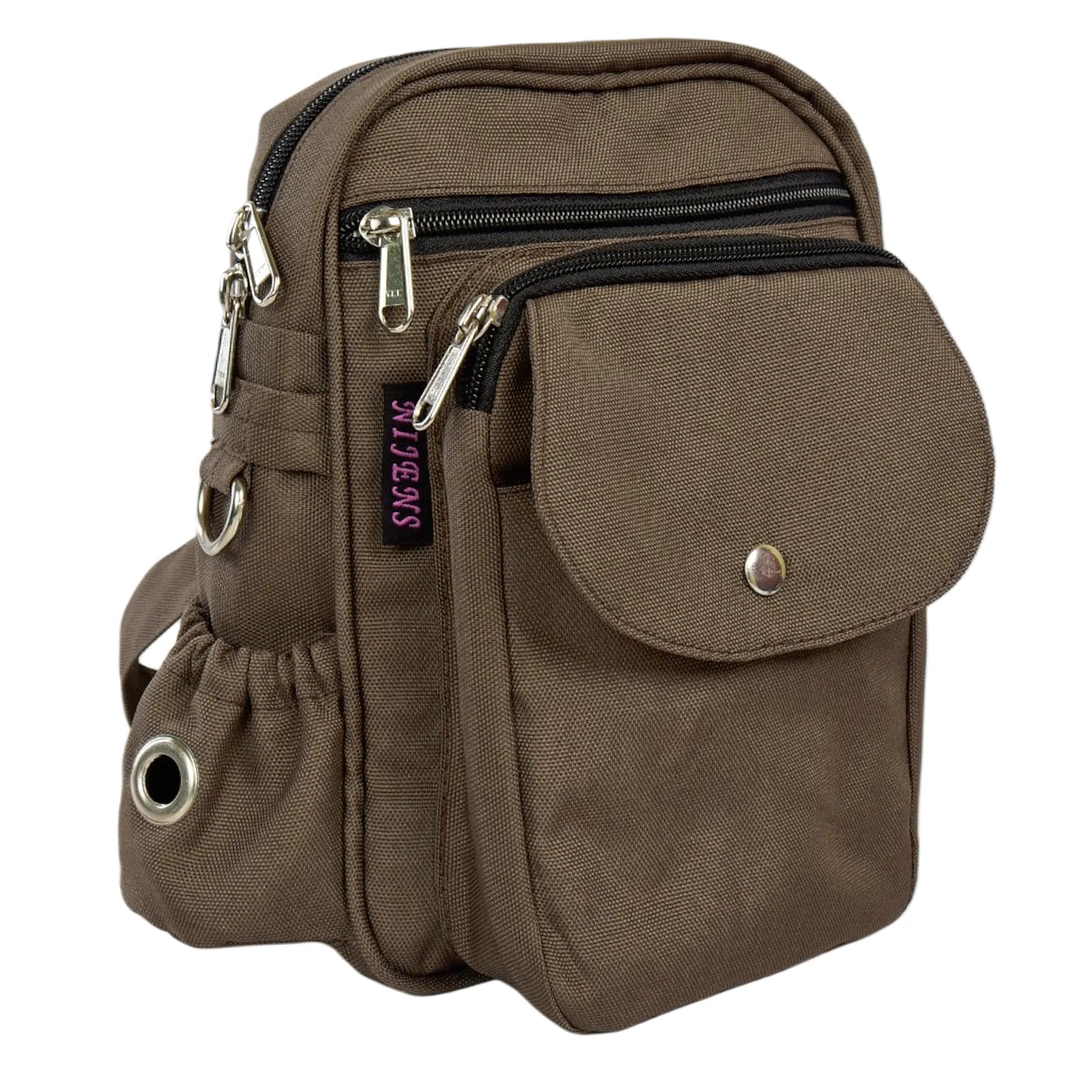 Braune, wasserdichte Gassitasche von Nijens mit seitlichem extra Fach und Öse für Kotbeutel- Konstanz 71021 Nijens Shop