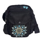Gassi-Tasche Konstanz in Schwarz mit Mandala-Stickerei, Vorderansicht