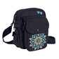 Canvas Gassi-Tasche Konstanz in Schwarz mit Mandala-Stickerei, Kotbeutel im extra Fach