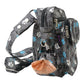 Seitenansicht der Tasche mit silbernen Ringen, Reißverschlüssen sowie extra Fach mit Öse für Hundekotbeutel - Konstanz 71049 Nijens Shop