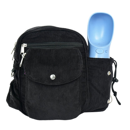 Gassi-Tasche mit Flaschenhalter „Konstanz“ Cord Anthrazitgrau (101)