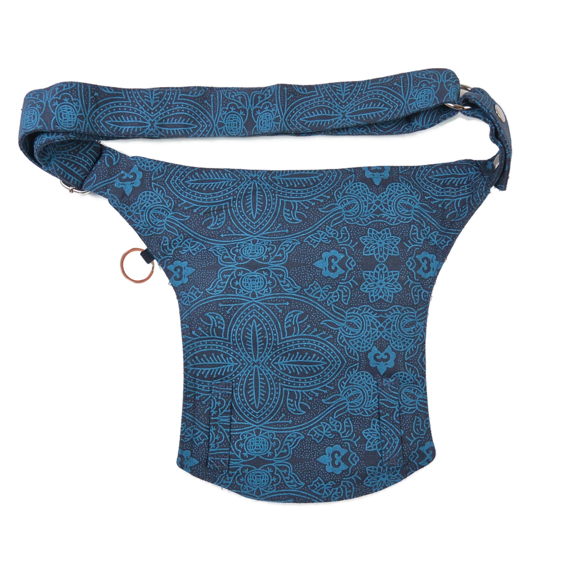 Rückseite der Gassitasche Barcelona 805 mit türkisfarbenem Print.