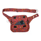 Nijens Gürteltasche Gassi-Tasche S-XXXL für Hunde Wanderung (Pfoten-Design Rot-Orange). Handyfach
