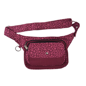 Nijens Gürteltasche Multifach-Gassi-Tasche (Pfotenmuster Magenta)