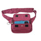 Nijens Gürteltasche Multifach-Gassi-Tasche S-XXXL für Hunde Wanderung (Pfoten-Design Magenta) 