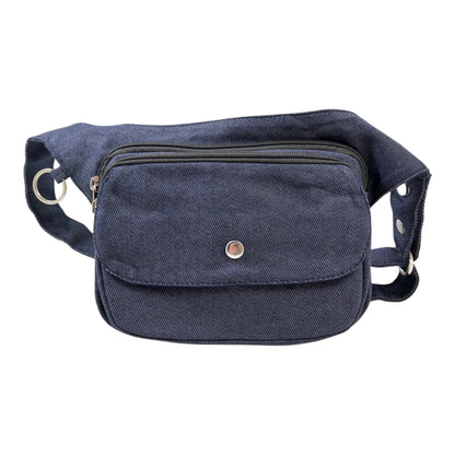 Dunkelblaue Gassi-Tasche Frankfurt aus Denim – praktische Hüfttasche für Hundespaziergänge