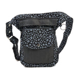 Gassi-Tasche für Hundebesitzer Leckerlitasche aus Stoff mit Pfotenmuster Grau-Schwarz