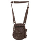 Gassi-Tasche Konstanz in Braun mit floralem Mandala-Muster – Vorderseite