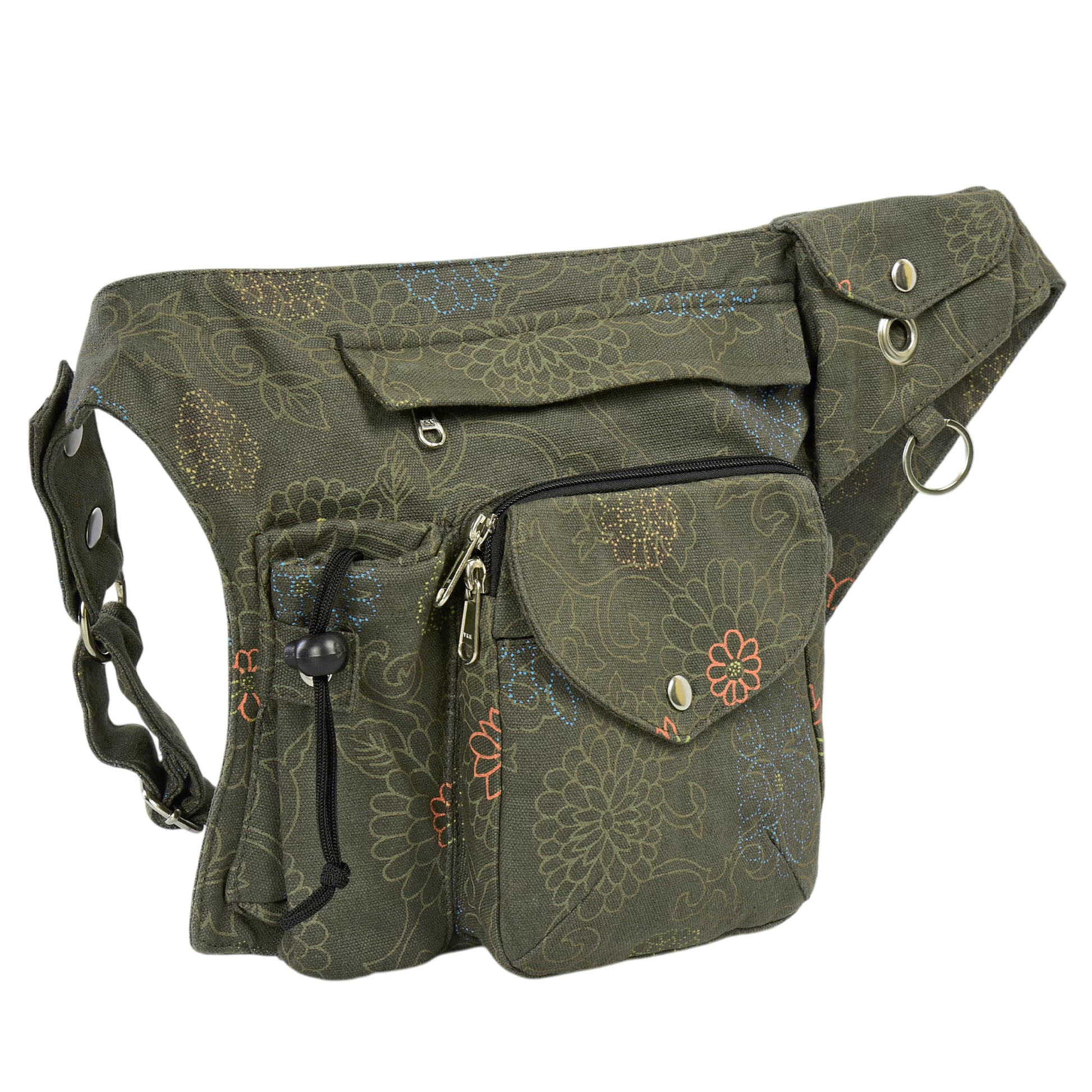 Olivgrüne Hundetasche Brandenburg mit verstellbarem Gurt und D-Ring