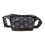 Kleine horizontale Gassi-Tasche MAINZ aus Baumwolle mit Sportball-Muster, Frontansicht