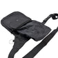 Schwarze Bauchtasche mit herausziehbarem waschbarem Leckerlifach und robustem Schultergurt