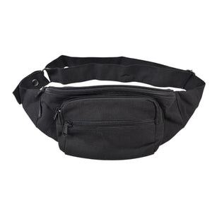 Schwarze Crossbody Bag Torino aus Canvas Stoff mit mehreren Reißverschlussfächern