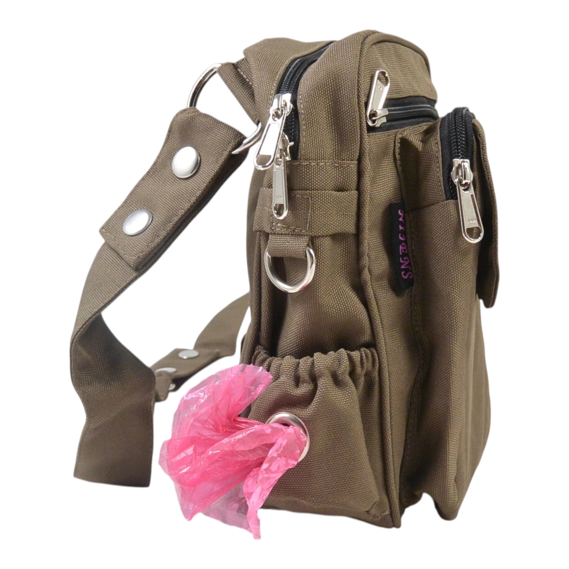 Braune, wasserdichte Gassitasche von Nijens mit seitlichem extra Fach und Öse für Kotbeutel- Konstanz 71021 Nijens Shop