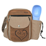 Reitertasche Konstanz in Beige-Braun mit integriertem Flaschenhalter für Trinkflasche, ideal für Ausritt und Stallalltag