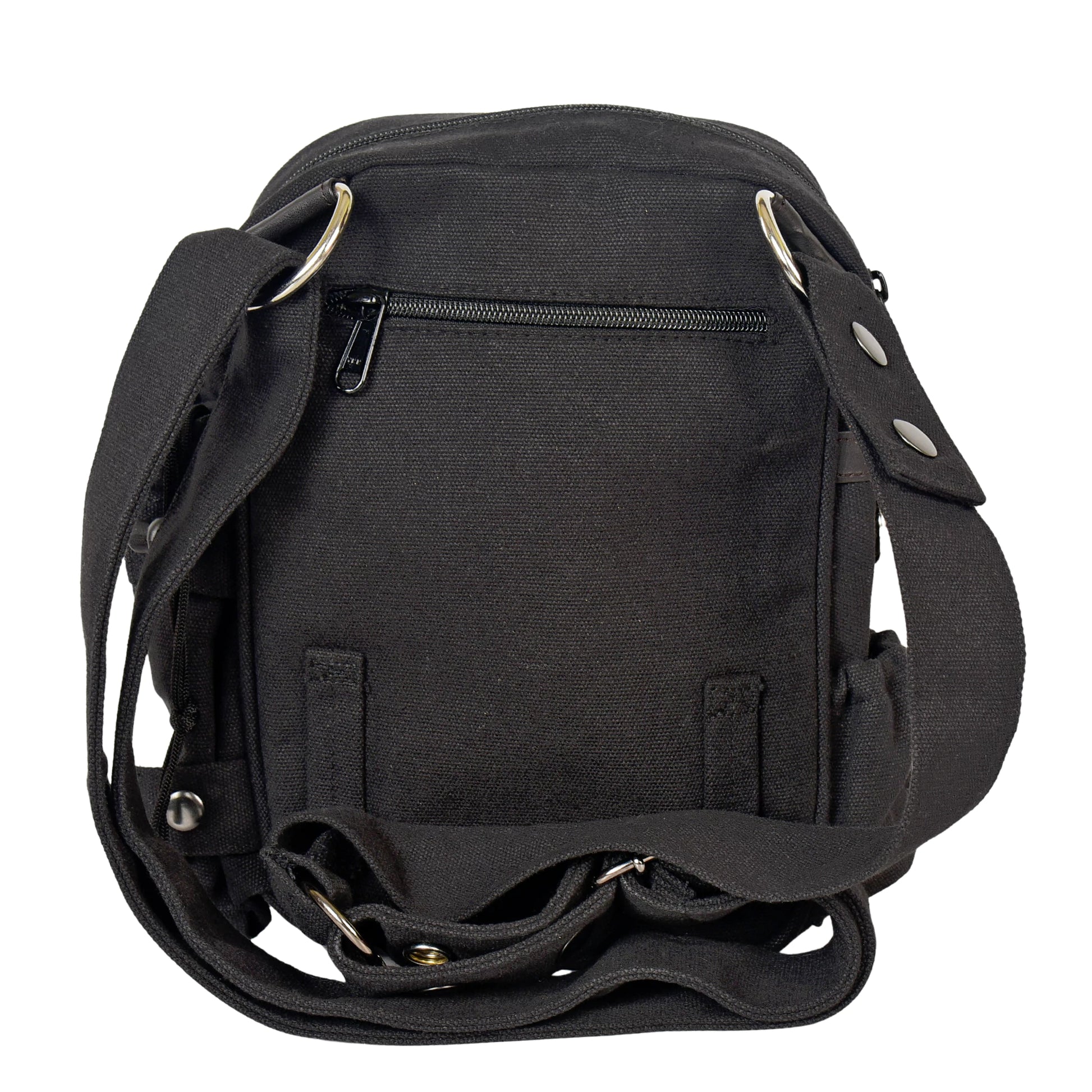 Rückansicht der Gassi-Tasche Konstanz mit Gürtelschlaufen zur Befestigung eines Oberschenkelgurts
