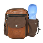 Reitertasche Konstanz in Braun mit integriertem Flaschenhalter für Trinkflasche, ideal für Ausritt und Stallalltag