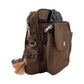 Gassi-Tasche mit Flaschenhalter „Konstanz“ Baumwoll-Canvas Braun (7705)