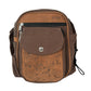 Braune Gassi-Tasche Konstanz von Nijens aus robustem Canvas mit geprägtem Leder, mehreren Reißverschlussfächern