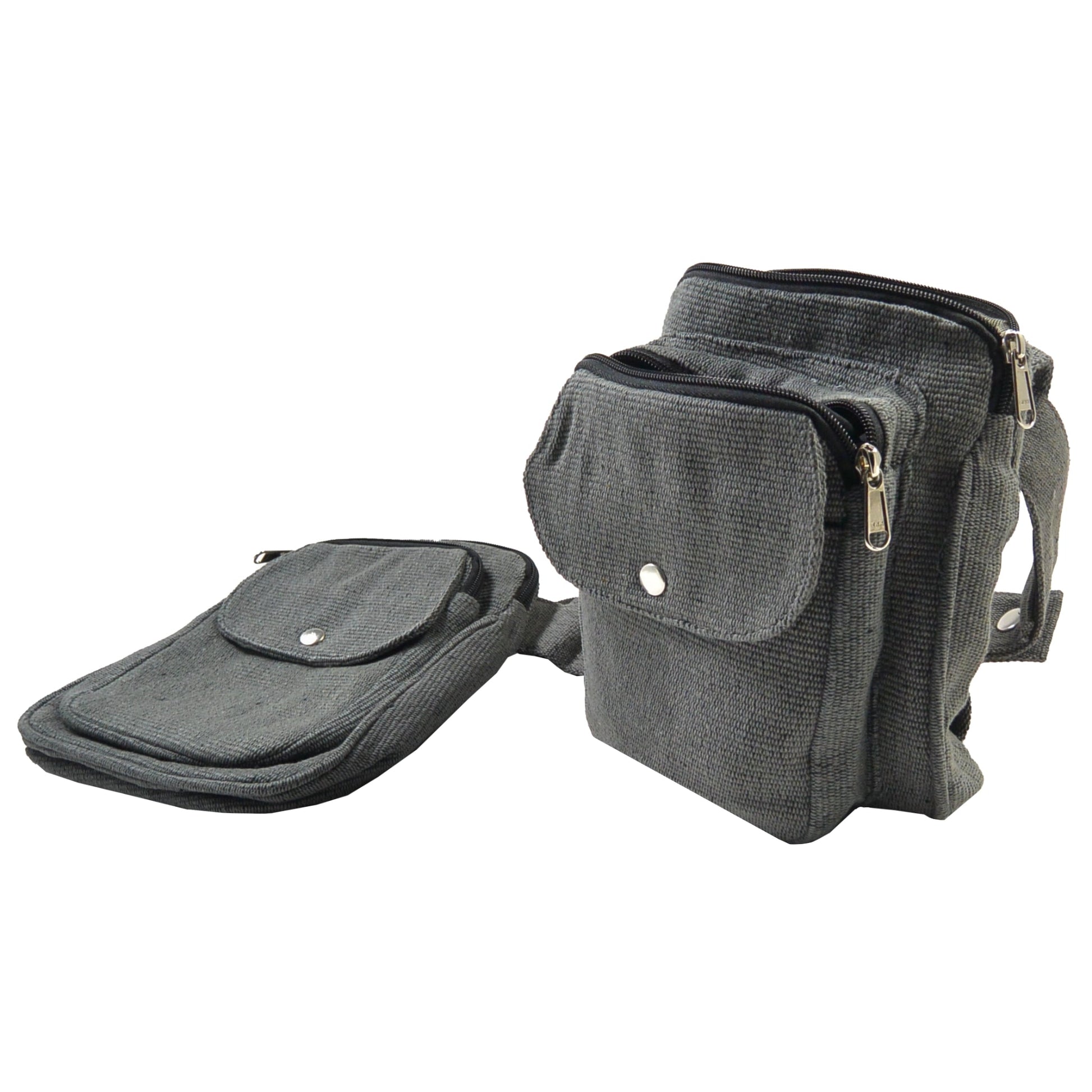 Doppelte Gassi-Tasche - Stoff, Grau - Dresden 2T 022 Nijens Shop